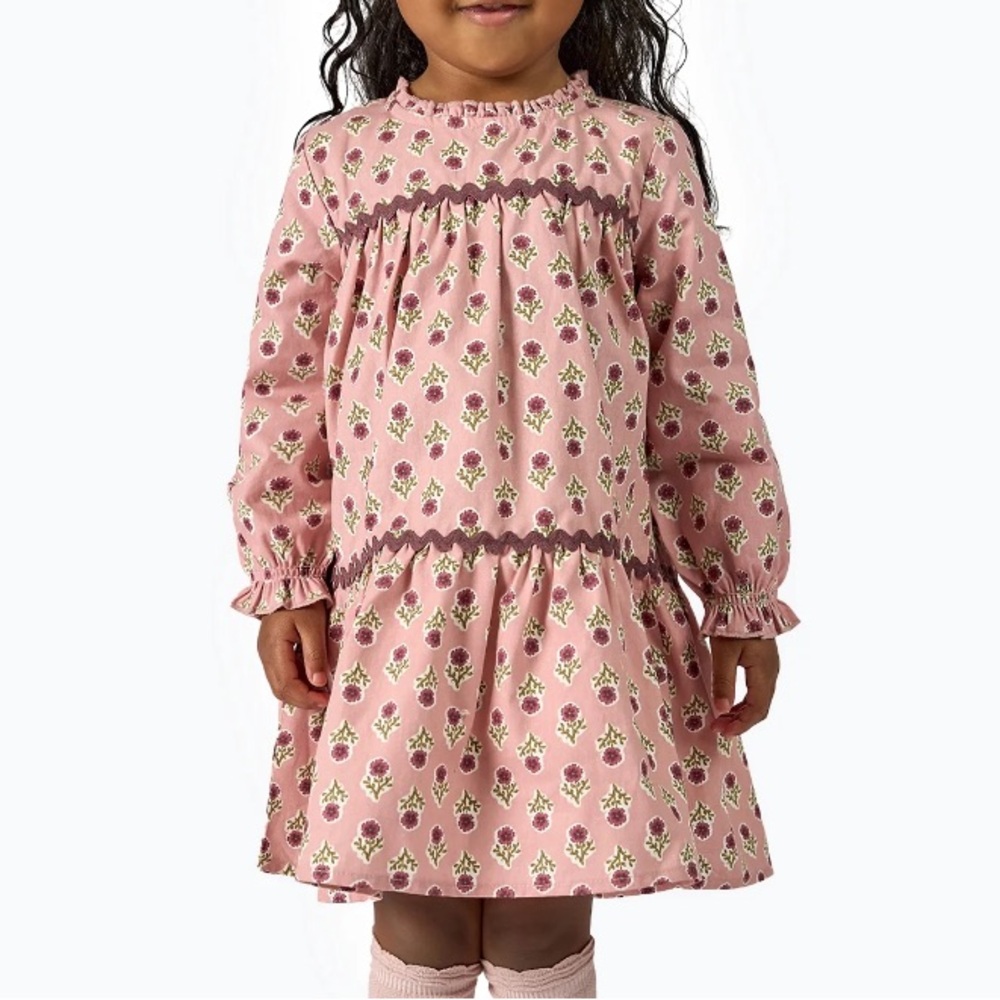 Modern Moments by Gerber Toddler Girl Tiered Dress with Ric Rac